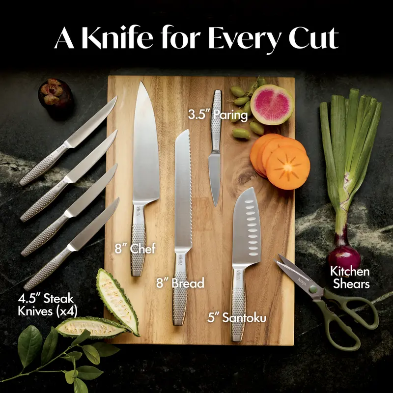 Ninja NeverDull Pro 11-Piece Premium Kitchen Knife Set & Steak Knives - WK62011