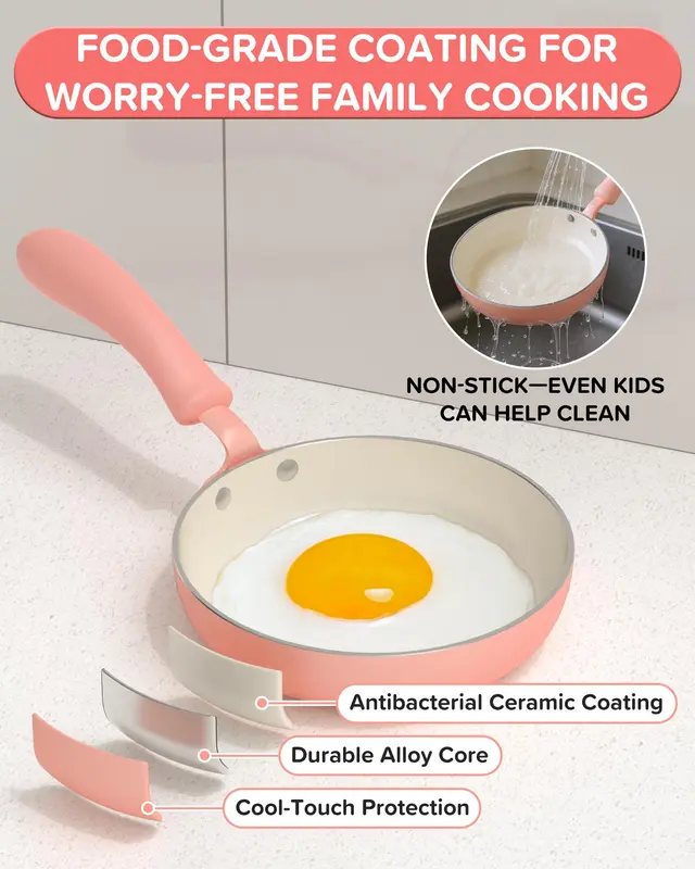 4-Color Kids Real Mini Cooking Set (Ages 8-12) - Safe Montessori Kitchen Toy with Knife & Dishes | Halloween, Thanksgiving & Christmas Gift for Girls & Boys