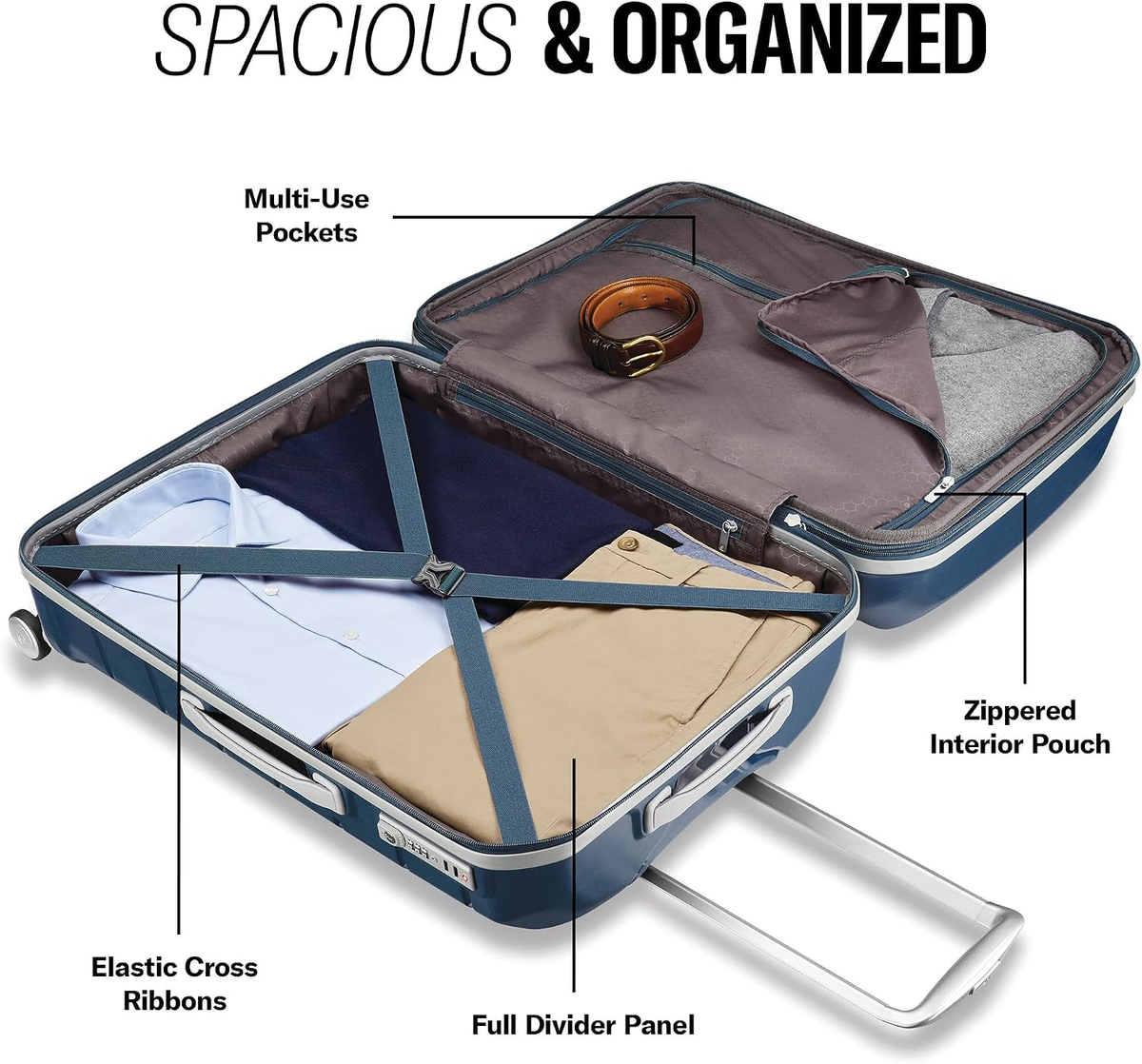 Freeform 2-Piece Luggage Set - Carry-On & Large Checked Luggage with Dual Spinner Wheels - Durable Polypropylene Hardshell - TSA Lock, Airline-Approved - Expandable Hard Shell