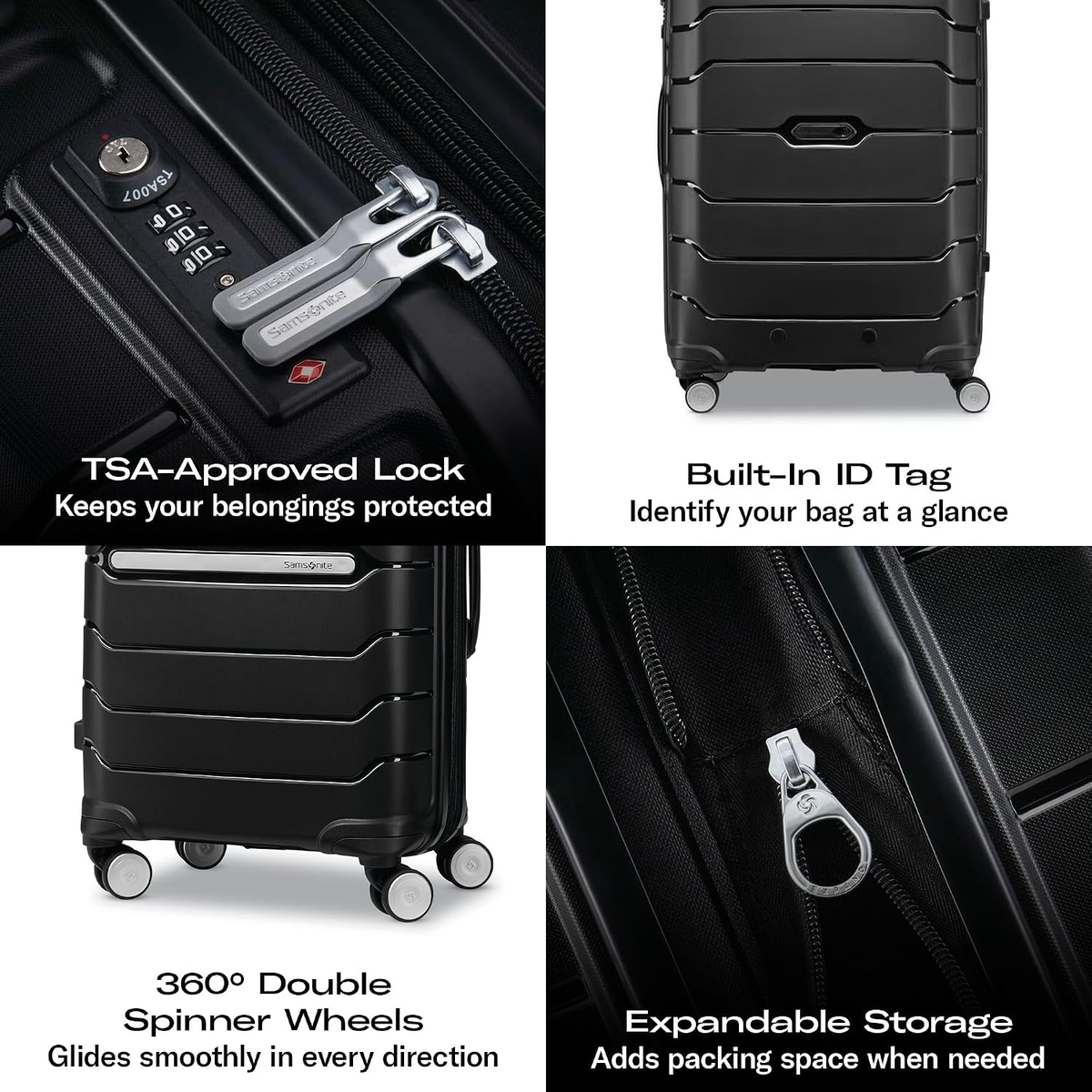 Freeform 2-Piece Luggage Set - Carry-On & Large Checked Luggage with Dual Spinner Wheels - Durable Polypropylene Hardshell - TSA Lock, Airline-Approved - Expandable Hard Shell