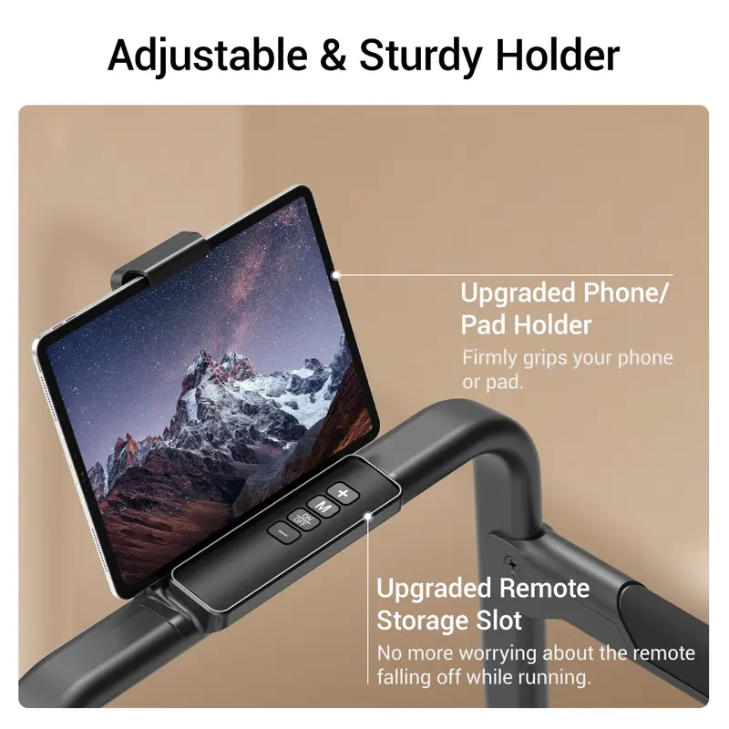 Umay Foldable Walking Pad Treadmill with 16% Incline & Handrails - 300 lbs Capacity for Home/Office