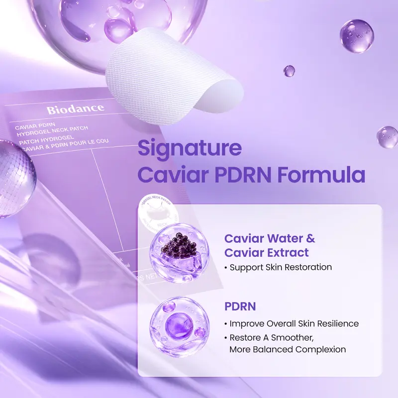 Biodance Hydrogel Neck Patch (4Ea) | Collagen & PDRN Neck Mask, Biodance Hydrogel Mask, Fine Lines, Firming, Hydrating & Smoothing, Intensive Neck Care for Sagging, Dry, Rough Skin, Plumping & Elasticity